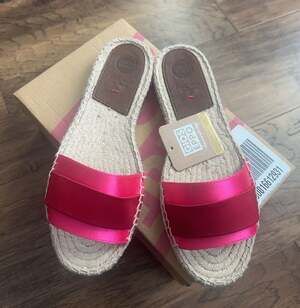 Gioseppo Ruggia Satin Espadrille Slide Sandals Pink Size 40